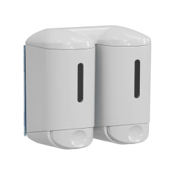 Dispenser a muro Double Shower Small - per hotel - 0,17 L - bianco - Mar Plast