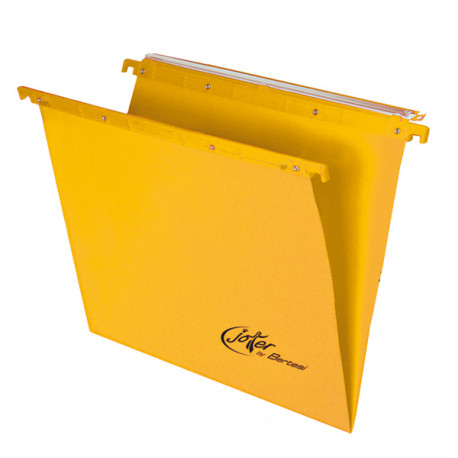 Cartella sospesa Joker - cassetto - interasse 33 cm - fondo V - 31,3 x 25 cm - giallo - Bertesi