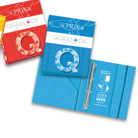 Raccoglitore Quablock - A4 - 4 anelli tondi 30 mm - dorso 4 cm - Pigna