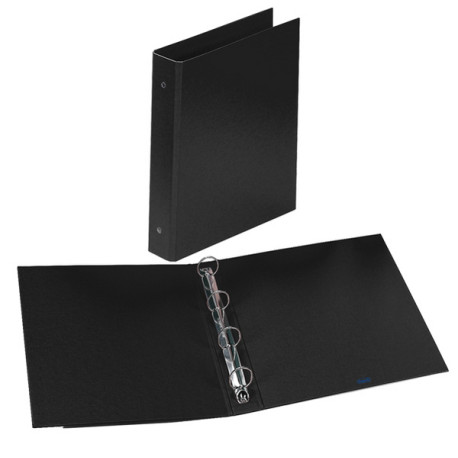 Raccoglitore Europa - 22 x 30 cm - 4 anelli tondi 50 mm - dorso 6 cm - nero - Favorit