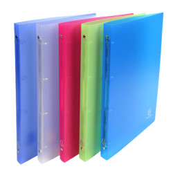 Raccoglitore foderato - A4 - 4 anelli tondi 15 mm - dorso 2cm - PP - colori assortiti - Exacompta