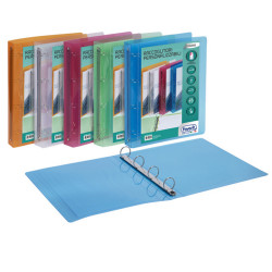 Raccoglitore personalizzabile Lumina - 22 x 30 cm - 4 anelli tondi 30 mm - PP - colori assortiti - Favorit