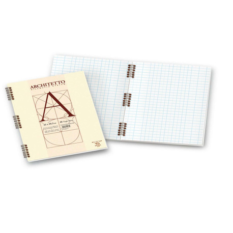 Blocco Architetto - spiralato - 220 x 297mm - 100 gr - 40 fogli - 10mm - Pigna