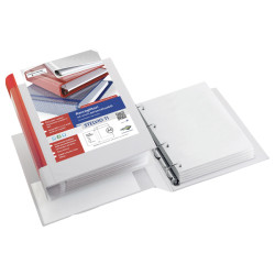 Raccoglitore personalizzabile Stelvio TI - 22 x 30 cm - 4 anelli a D 30 mm - dorso 4 cm - rosso - Sei Rota