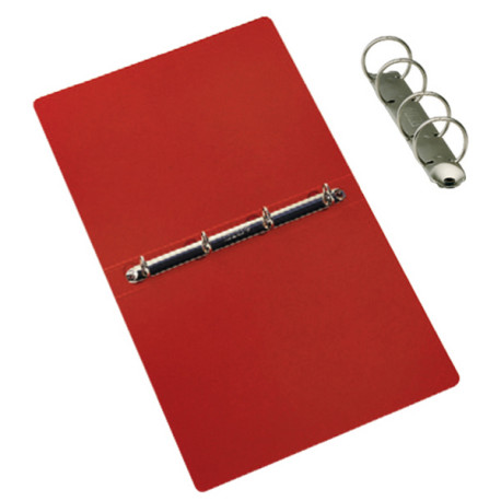 Raccoglitore Presspan - A4 - 4 anelli 25 mm - dorso 4 cm - rosso - Cartotecnica del Garda