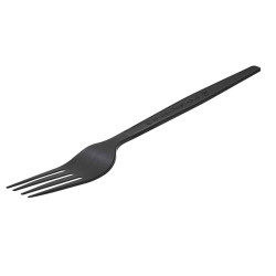 Forchetta monouso in CPLA - 16 cm - nero - Leone - conf. 50 pezzi