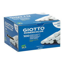 Gessetti Robercolor - lunghezza 80mm con diametro 10mm - bianco - Giotto - Scatola 100 gessetti tondi