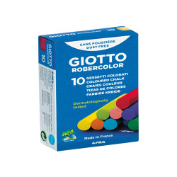 Gessetti Robercolor - lunghezza 80mm con diametro 10mm - colorati - Giotto - Scatola 10 gessetti tondi