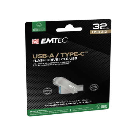 Emtec - Memoria Dual USB3.2 to Type-C - 32GB - ECMMD32GD283