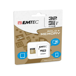 Emtec - Micro SDHC Class 10 Gold + con Adattatore - ECMSDM32GHC10GP - 32GB