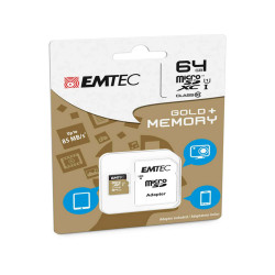 Emtec - Micro SDXC Class 10 Gold + con Adattatore - ECMSDM64GXC10GP - 64GB