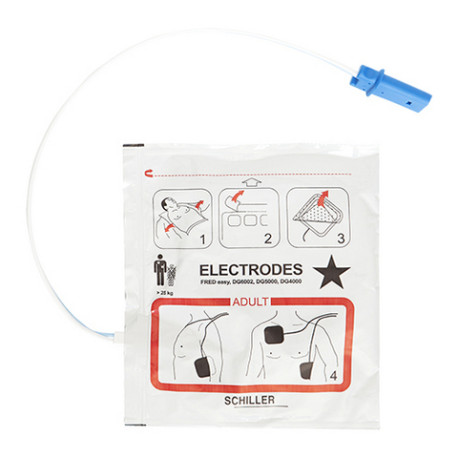 Elettrodi Adulti Defibrillatore Schiller FRED easy Piastre Adulto Dura 2,5 anni 0-21-0020
