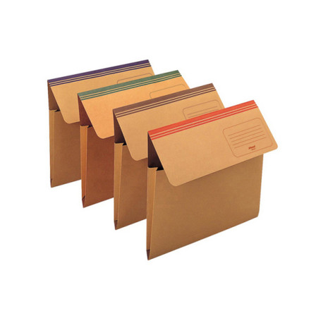Cartellina a busta Dixie Mec - 200 gr - 33,7 x 26,2 cm - cartoncino avana - colori assortiti - Rexel
