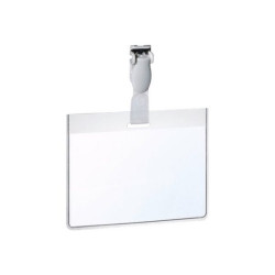 DURABLE Security - Badge per il nome - per 90 x 60 mm - clip - trasparente (pacchetto di 25)