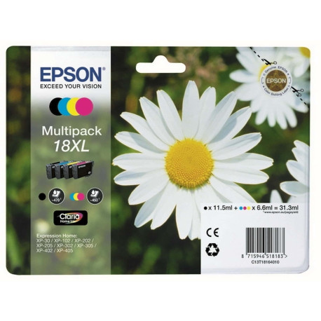 Epson - Cartuccia ink - 18XL - C/M/Y/K - C13T18164012 - C/M/Y 6,6ml cad - K 11,5ml