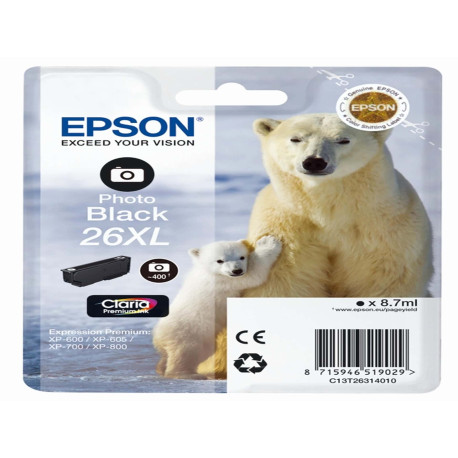 Epson - Cartuccia ink - 26XL - Nero Photo - C13T26314012 - 8,7ml