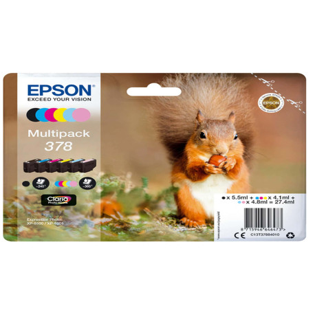 Epson - Cartuccia ink - 378 - C/M/Y/C CH/M CH/K - C13T37884010 - C/M/Y 4,1ml - C CH/M CH 4,8ml - K 5,5ml