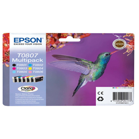 Epson - Cartuccia ink - C/M/Y/K/C CH/M CH - T0807 - C13T08074011  - 7,4ml cad