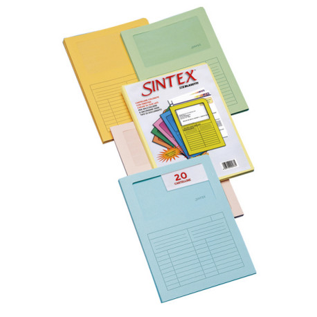 Cartellina a L con finestra Sintex - 120 gr - A4 - mix 5 colori - Blasetti - conf. 20 pezzi