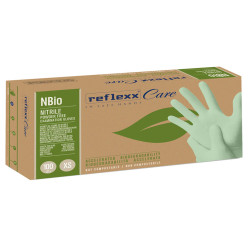 Guanti in nitrile bio - taglia XS - verde pastello - Reflexx - conf. 100 pezzi