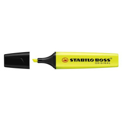 Evidenziatore Stabilo Boss Original giallo ricaricabile di lunga durata fuoroscente universale (conf.10)