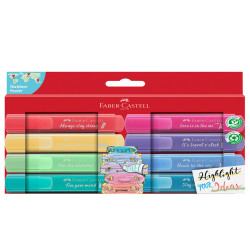 Evidenziatore Textliner 46 - colori assortiti pastel - Faber Castell - astuccio 8 pezzi