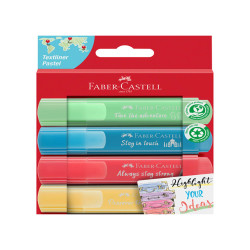 Evidenziatore Textliner 46 - colori assortiti pastel - Faber-Castell - astuccio 4 pezzi