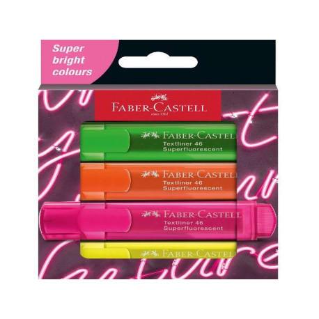 Faber Castel TEXTLINER 46 NEON - Confezione da 4