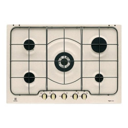 Electrolux RGG7253OON - Piano cottura a gas - 5 piastre - Nicchia - larghezza: 56 cm - prof. 48 cm - beige - sabbia