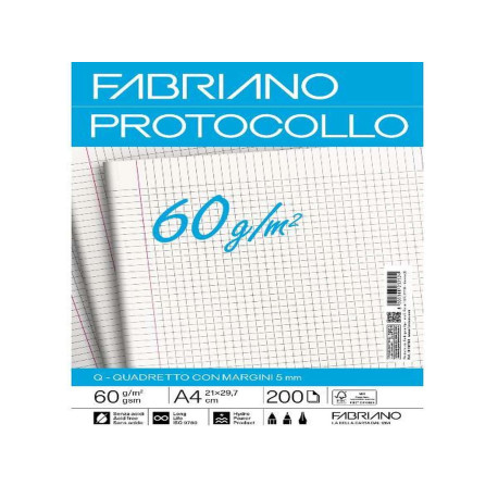 Fabriano CARTA PROTOCOLLO A4 60g 200ff - RIG Q