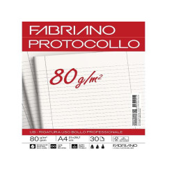 Fabriano CARTA PROTOCOLLO A4 80g 30ff - RIG USO BOLLO