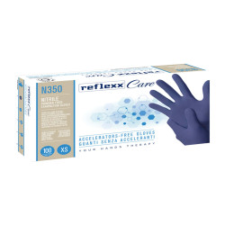 Guanti nitrile ipoallergenici N350 - senza acceleranti - taglia XS - blu - Reflexx - conf. 100 pezzi