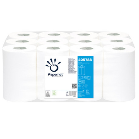 Asciugamani in rotolo Centrefeed - 215 mm x 69 mt - diametro 14,5 cm - 2 veli - 17 gr - 189 strappi - goffratura micro - bianco