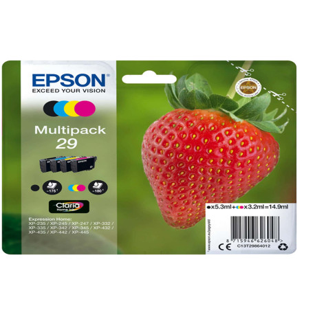 Epson - Confezioni cartucce ink - 29 - C/M/Y/K - C13T29864012 - C/M/Y 3,2ml cad - K 5,3ml