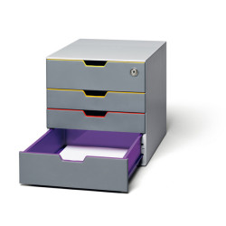 Cassettiera Varicolor Safe - 28 x 29,2 x 35,6 cm - 4 cassetti - con serratura - Durable