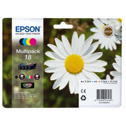 Epson - Multipack Cartuccia ink - 18 - C/M/Y/K - C13T18064012 - C/M/Y 3,3ml cad - K 5,2ml