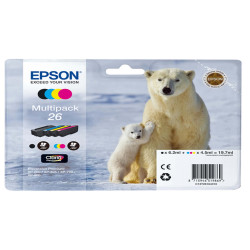 Epson - Multipack Cartuccia ink - 26 - C/M/Y/K - C13T26164010 - C/M/Y 4,5ml cad - K 6,2ml