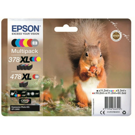 Epson - Multipack Cartuccia ink - 378XL/478XL - C/M/Y/K/R/G - C13T379D4010 - C/M/Y 9,3ml - K/R 11,2ml - R 10,2ml