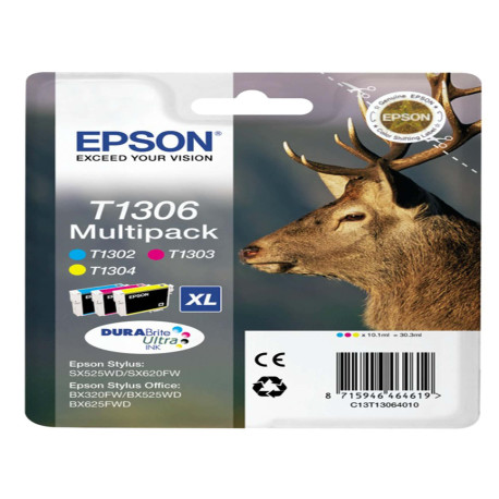 Epson - Multipack Cartuccia ink - C/M/Y - T1306 - C13T13064012 - 10,1ml cad
