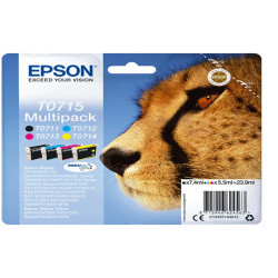 Epson - Multipack Cartuccia ink - C/M/Y/K - T0715 - C13T07154012 - C/M/Y 5,5ml - K 7,4ml