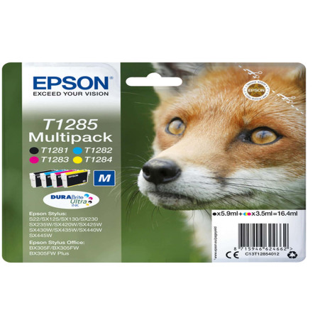 Epson - Multipack Cartuccia ink - C/M/Y/K - T1285 - C13T12854012 - C/M/Y 3,5ml cad - K 5,9ml