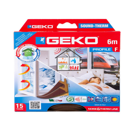 Guarnizione adesiva per l’isolamento di porte e finestre SOUND-THERM - fessura 1-4 mm - 6 m - marrone - Geko