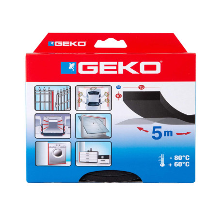 Guarnizione adesiva per serramenti MUSS - 15 x 10 mm x 5 m - neoprene - nero - Geko