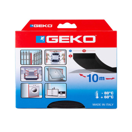 Guarnizione adesiva per serramenti MUSS - 15 x 5 mm x 10 m - neoprene - nero - Geko