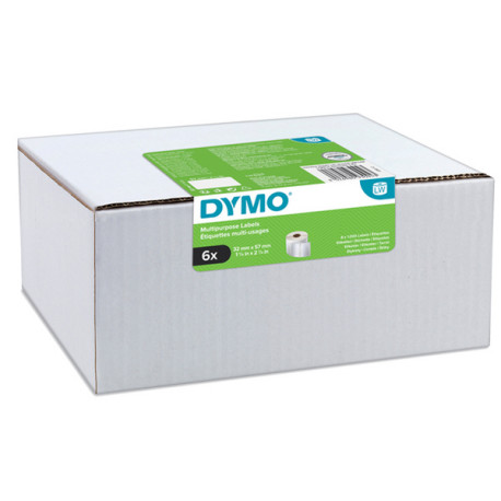 Rotolo 1000 etichette LW 2093094 - 32 x 57 mm - carta - multiuso - bianco - Dymo - value pack 6 pezzi