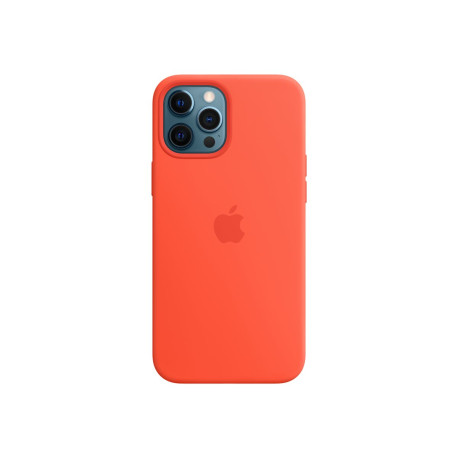Apple - Cover per cellulare - con MagSafe - silicone - arancione elettrico - per iPhone 12 Pro Max