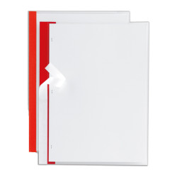 Cartellina per rilegatura Poli 200 - A4 - PP - trasparente buccia - dorso rosso - Sei Rota - conf. 10 pezzi