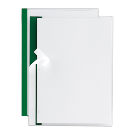 Cartellina per rilegatura Poli 200 - A4 - PP - trasparente buccia - dorso verde - Sei Rota - conf. 10 pezzi