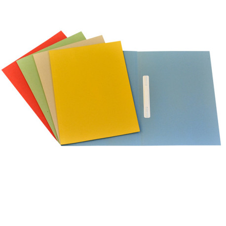 Cartellina semplice con pressino - 200 gr - 25 x 34 cm - cartoncino riciclato manilla - azzurro - Cartotecnica del Garda - conf