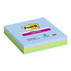Foglietti Post-it Super Sticky a righe 101 mm x 101 mm 3 blocchetti da 70 fogli Oasis